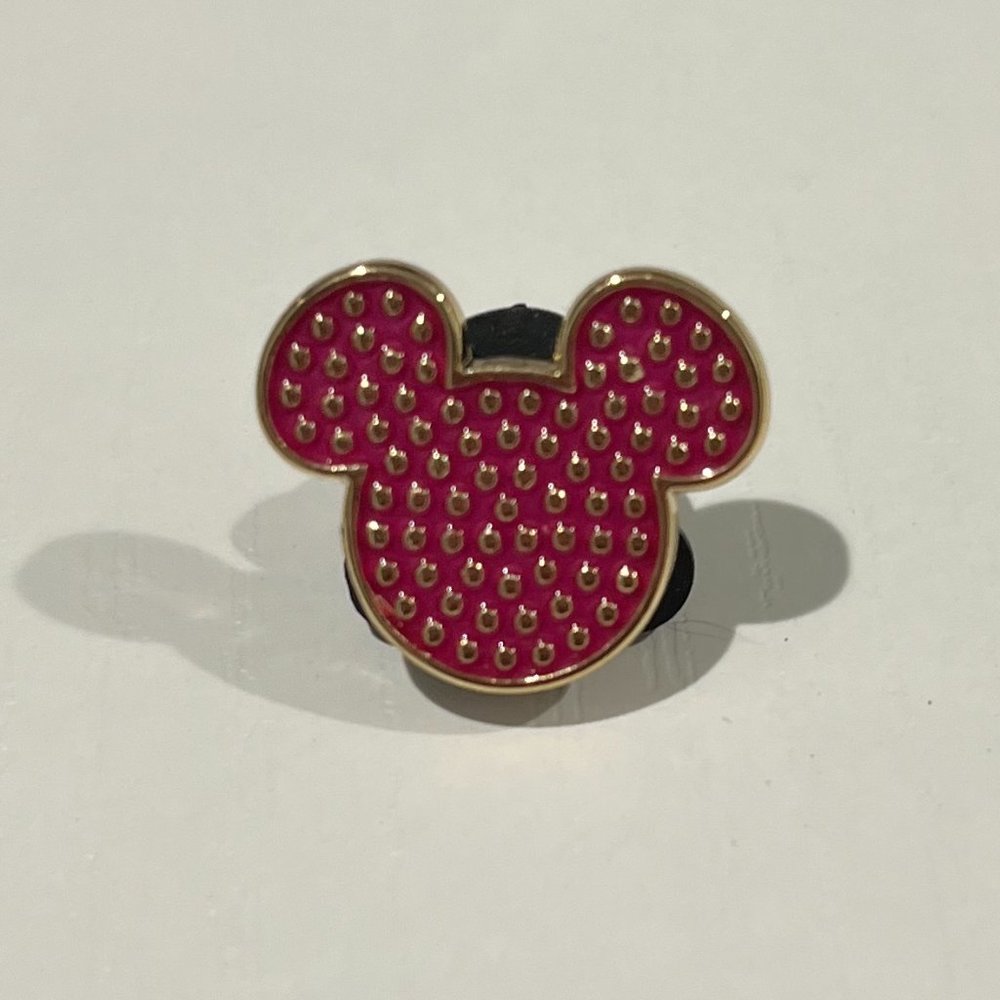 3/$35! Pink mickey mouse head raised dots disney trading pin raised polka dot